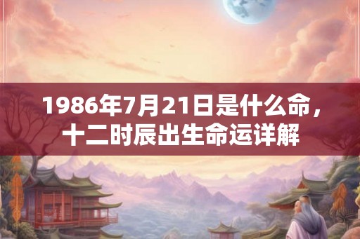1986年7月21日是什么命，十二时辰出生命运详解