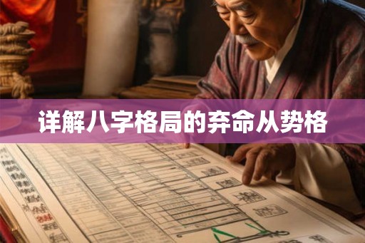 详解八字格局的弃命从势格