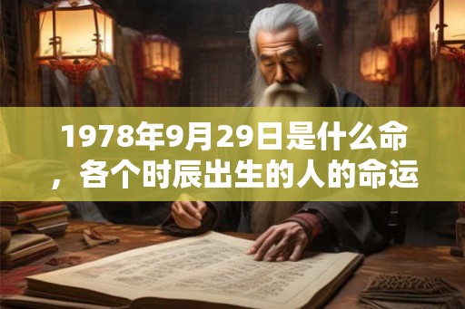 1978年9月29日是什么命，各个时辰出生的人的命运