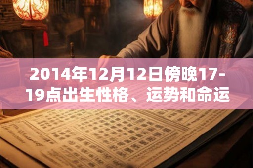 2014年12月12日傍晚17-19点出生性格、运势和命运