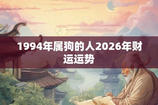 1994年属狗的人2026年财运运势