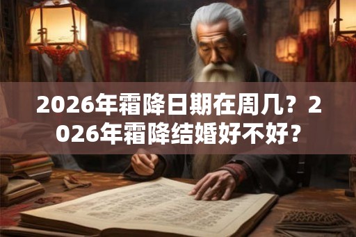 2026年霜降日期在周几？2026年霜降结婚好不好？