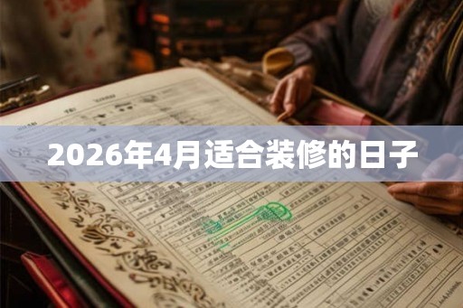 2026年4月适合装修的日子 2026年4月适合装修的日子