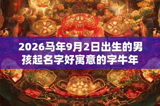 2026马年9月2日出生的男孩起名字好寓意的字牛年