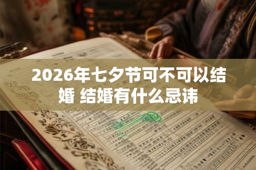 2026年七夕节可不可以结婚 结婚有什么忌讳