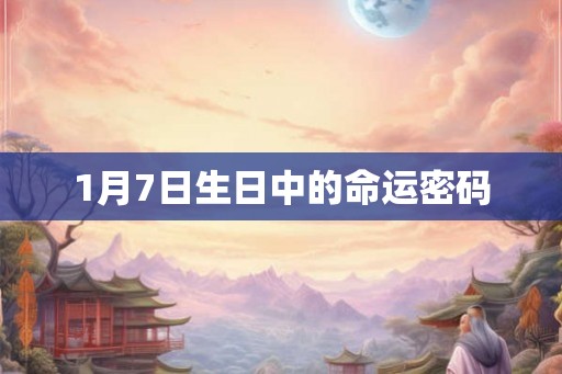 1月7日生日中的命运密码