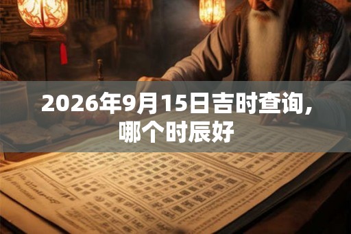 2026年9月15日吉时查询,哪个时辰好