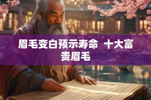 眉毛变白预示寿命  十大富贵眉毛
