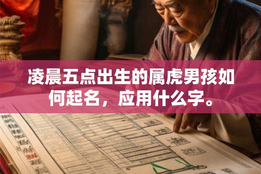 凌晨五点出生的属虎男孩如何起名，应用什么字。