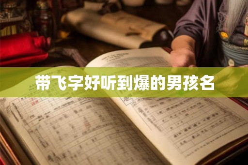 带飞字好听到爆的男孩名