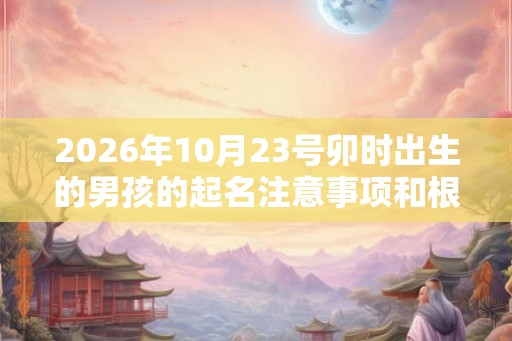 2026年10月23号卯时出生的男孩的起名注意事项和根据