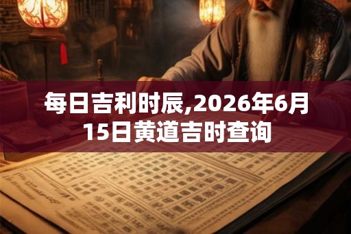 每日吉利时辰,2026年6月15日黄道吉时查询