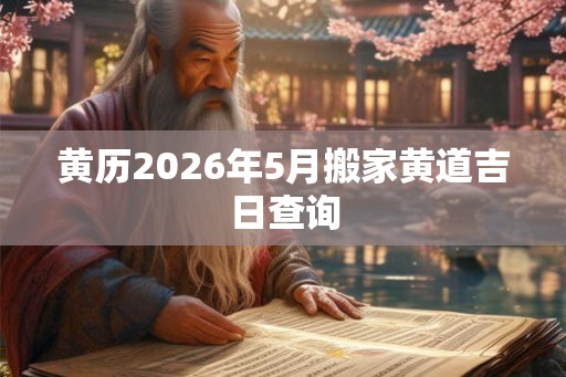 黄历2026年5月搬家黄道吉日查询
