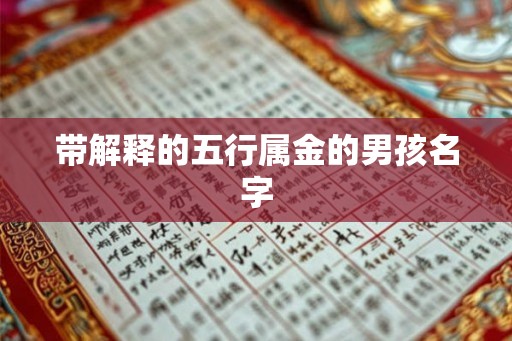 带解释的五行属金的男孩名字