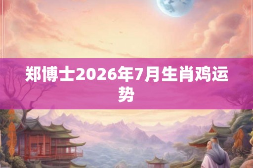 郑博士2026年7月生肖鸡运势 郑博士2026年7月生肖鸡运势