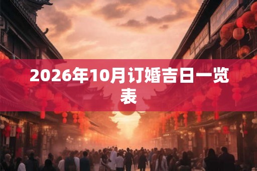 2026年10月订婚吉日一览表