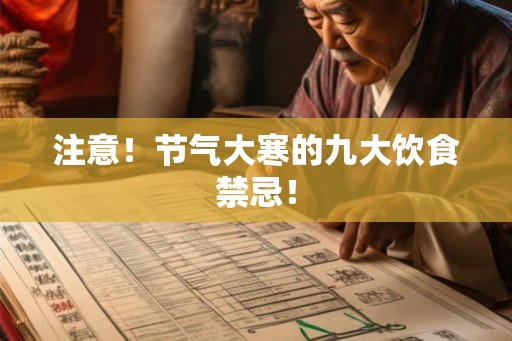 注意！节气大寒的九大饮食禁忌！