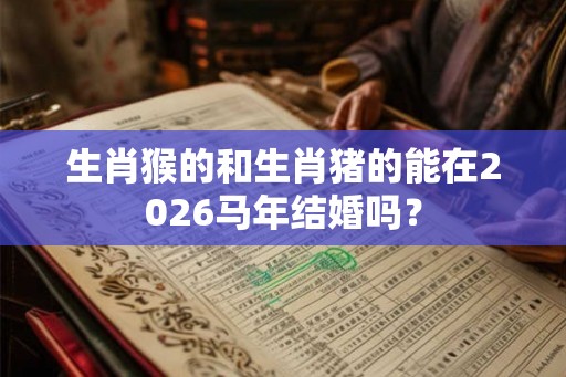 生肖猴的和生肖猪的能在2026马年结婚吗？