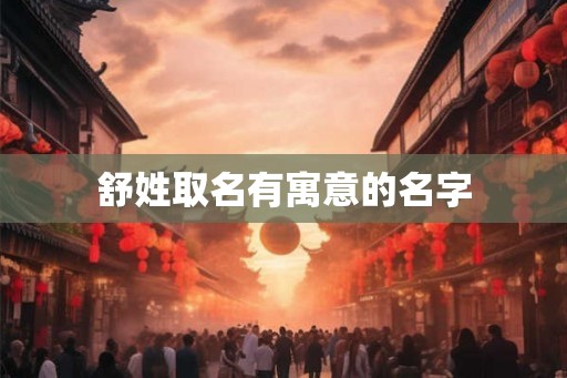舒姓取名有寓意的名字