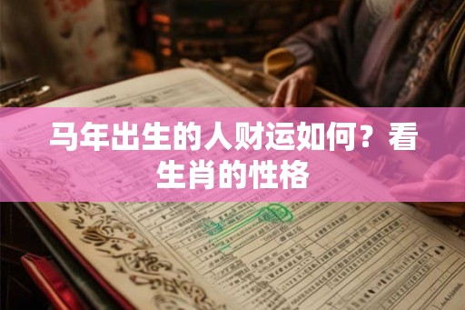 马年出生的人财运如何？看生肖的性格