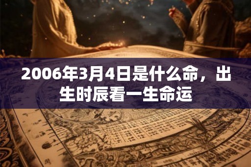 2006年3月4日是什么命，出生时辰看一生命运