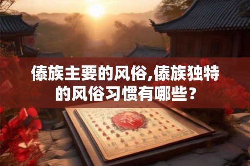 傣族主要的风俗,傣族独特的风俗习惯有哪些？
