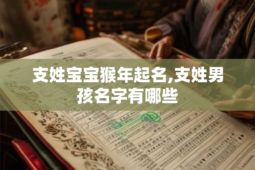 支姓宝宝猴年起名,支姓男孩名字有哪些