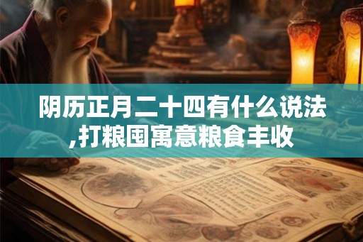 阴历正月二十四有什么说法,打粮囤寓意粮食丰收