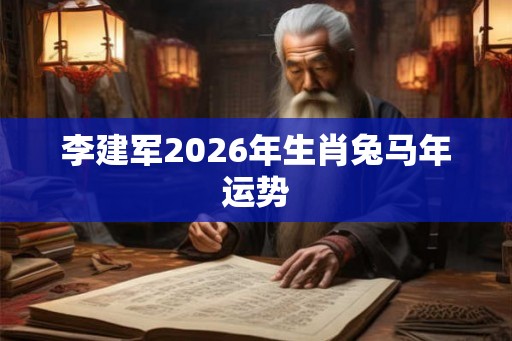 李建军2026年生肖兔马年运势