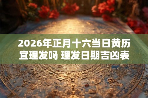 2026年正月十六当日黄历宜理发吗 理发日期吉凶表