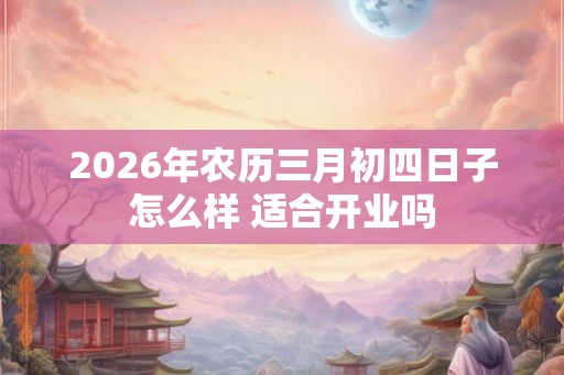 2026年农历三月初四日子怎么样 适合开业吗