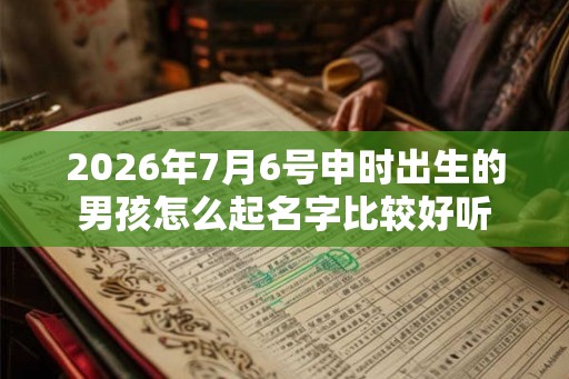 2026年7月6号申时出生的男孩怎么起名字比较好听