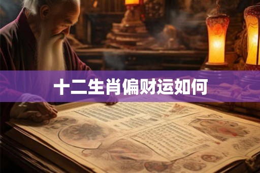 十二生肖偏财运如何