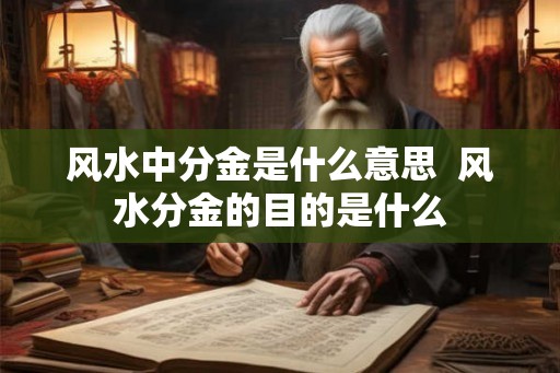 风水中分金是什么意思  风水分金的目的是什么