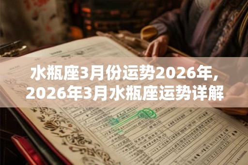水瓶座3月份运势2026年,2026年3月水瓶座运势详解 水瓶座3月份运势2026年,2026年3月水瓶座运势详解