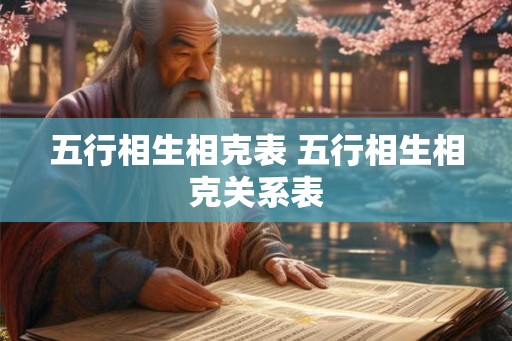 五行相生相克表 五行相生相克关系表