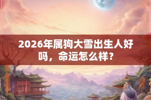2026年属狗大雪出生人好吗，命运怎么样？