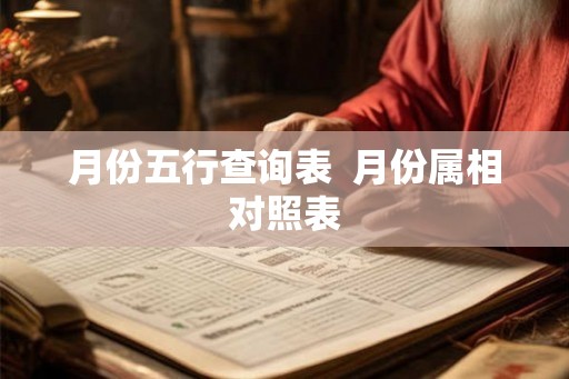 月份五行查询表  月份属相对照表