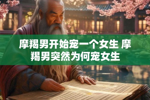 摩羯男开始宠一个女生 摩羯男突然为何宠女生