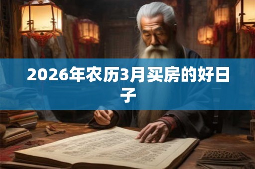 2026年农历3月买房的好日子 2026年农历3月买房的好日子
