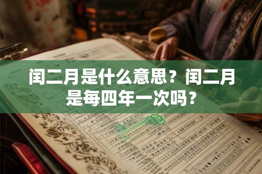 闰二月是什么意思？闰二月是每四年一次吗？