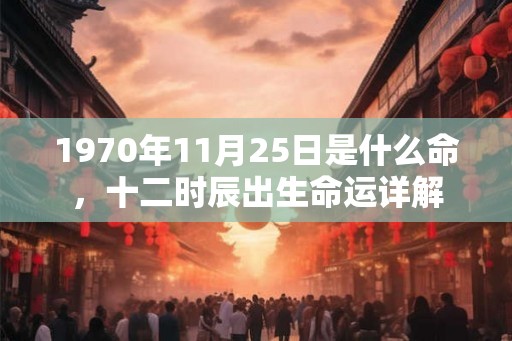 1970年11月25日是什么命，十二时辰出生命运详解