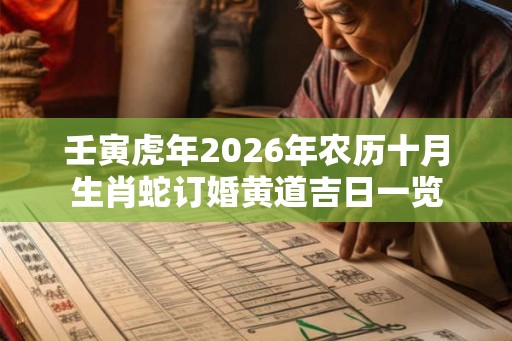 壬寅虎年2026年农历十月生肖蛇订婚黄道吉日一览