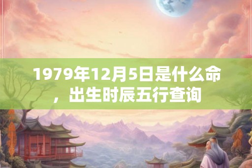 1979年12月5日是什么命，出生时辰五行查询