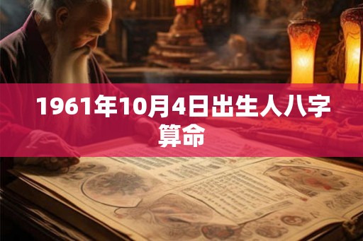 1961年10月4日出生人八字算命 1961年10月4日出生人八字算命
