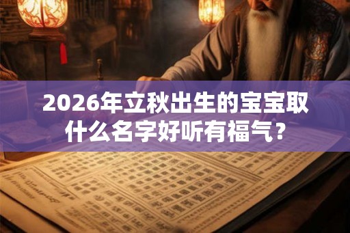 2026年立秋出生的宝宝取什么名字好听有福气？