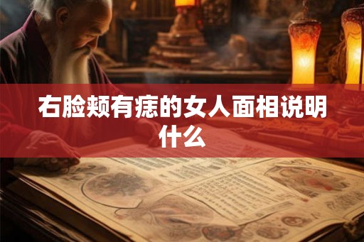 右脸颊有痣的女人面相说明什么