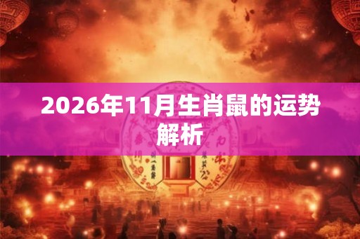 2026年11月生肖鼠的运势解析