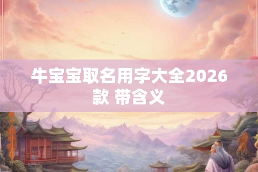 牛宝宝取名用字大全2026款 带含义 牛宝宝取名用字大全2026款 带含义