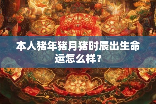 本人猪年猪月猪时辰出生命运怎么样？
